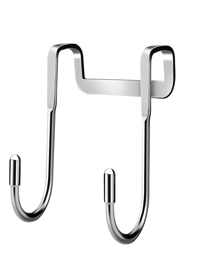 JIALTO Over Door Hook Stainless Steel S Hook- SS 304 Cabinet Door Hanger, Double S Shape Hanging Hook for Clothes, Towels, Kitchen and Bathroom Organizer, Silver - Image 1
